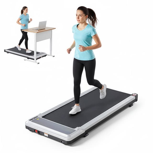 Walking Pad Treadmill, 3 in 1 Portable Under Desk Treadmills for Home Small Space, Quiet Compact Folding Treadmill with Remote Control, 320 LBS Capacity