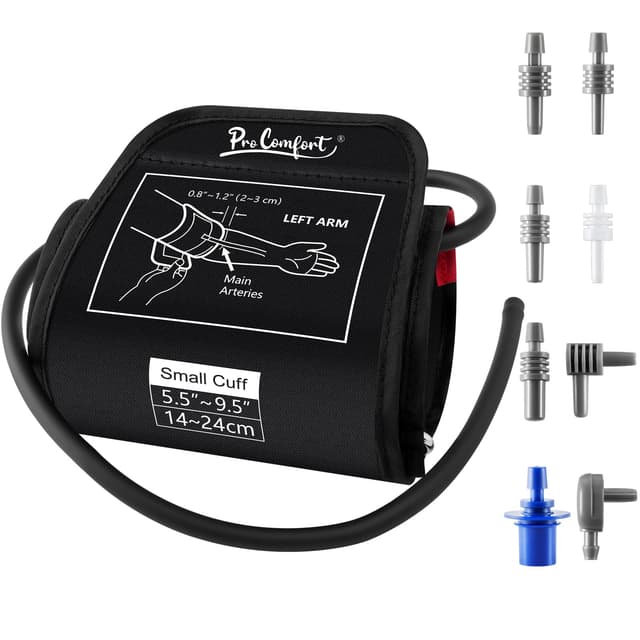 Pro Comfort Small Pediatric Blood Pressure Cuff for Kids, Slim Arm, Child BP Cuff (5.9-9.5 Inches Arm Circumference), Replacement Cuff with 8 Connectors, Compatible with Most Monitors