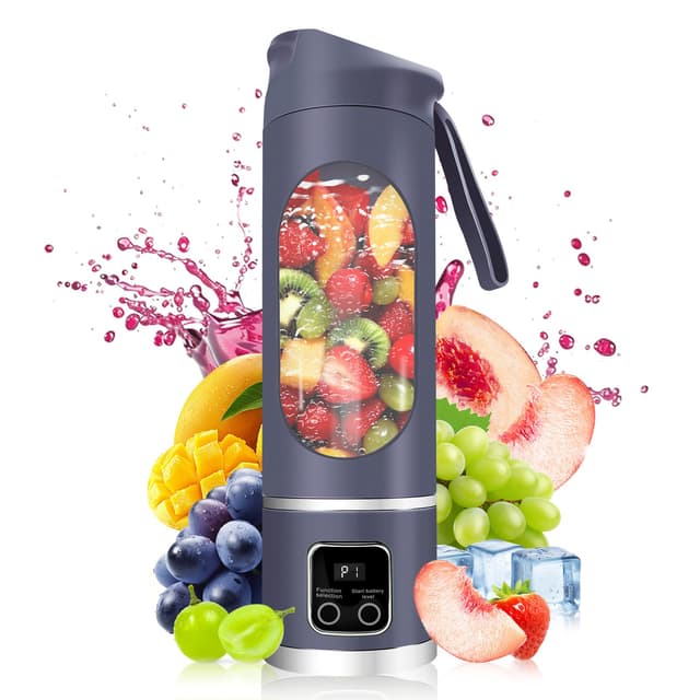 Portable Blender Personal Electric USB，500ML Portable juicer Shakes and Smoothies Blender，Small Blenders，Mixing，Compact、Convenient and Versatile (Purple)