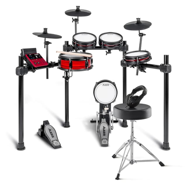 Alesis Nitro Pro and Drum Essentials Bundle - Electric Drum Set with Accessory Pack including A Drum Throne and On-Ear Headphones