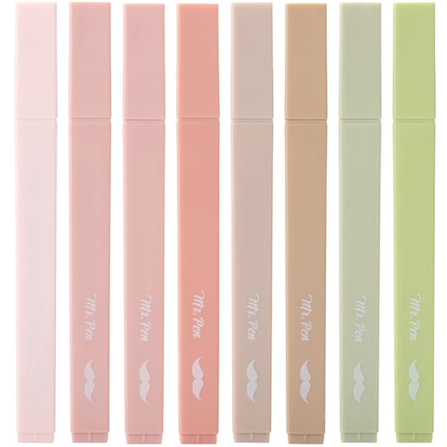 Mr. Pen- Aesthetic Highlighters, 8 pcs, Chisel Tip, Boho Colors, No Bleed Bible Highlighter Pastel, Assorted Colors, Cute