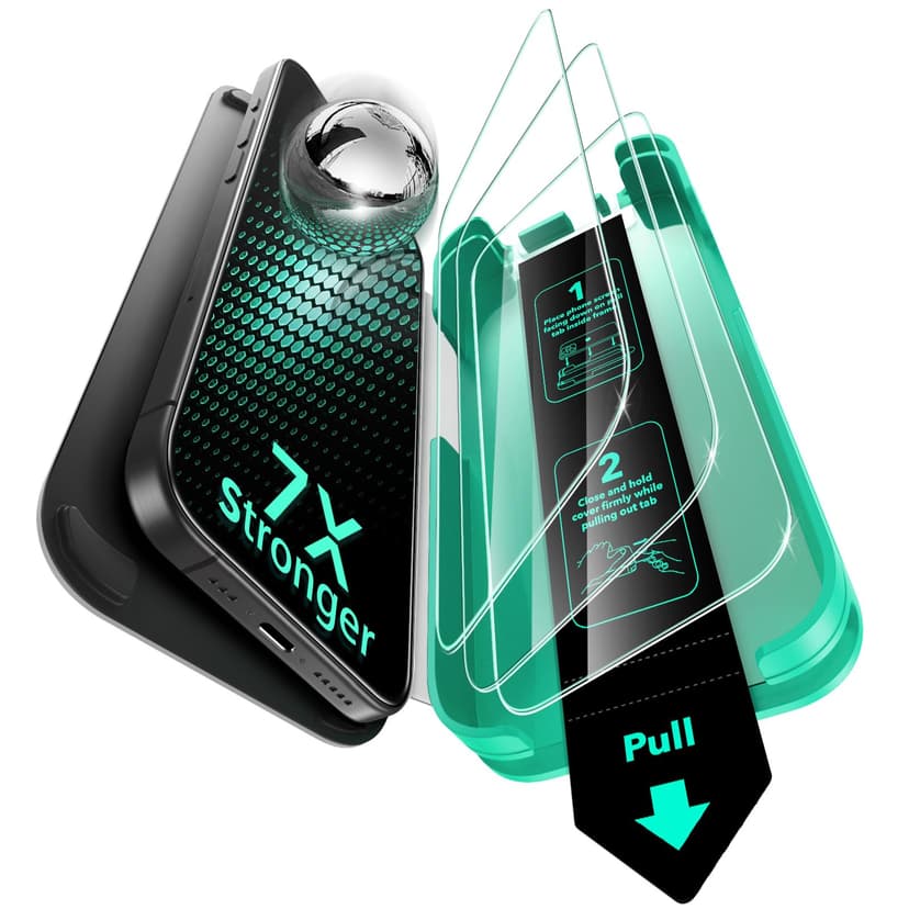 ESR 3 Pack 9H+ Glass for iPhone 16 Pro Max Screen Protector, [Military Grade Shatterproof & Longest Durable] Armorite Ultra-Tough Tempered Glass with UltraFit Tray