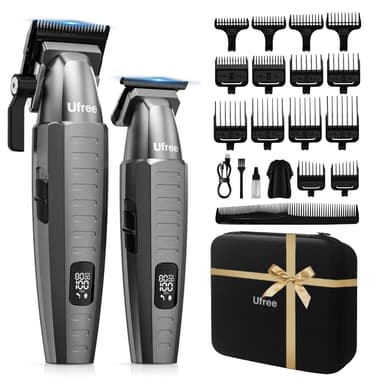 Ufree Professional Hair Clippers for Men with Bag, Mens Clippers and Trimmers Set, Barber Clippers Set, Electric Beard Trimmer, Gifts for Men, Gray