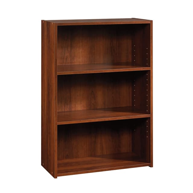 Sauder Beginnings 3-Shelf Bookcase, Bookshelf with Adjustable Storage Shelves, in Brook Cherry finish