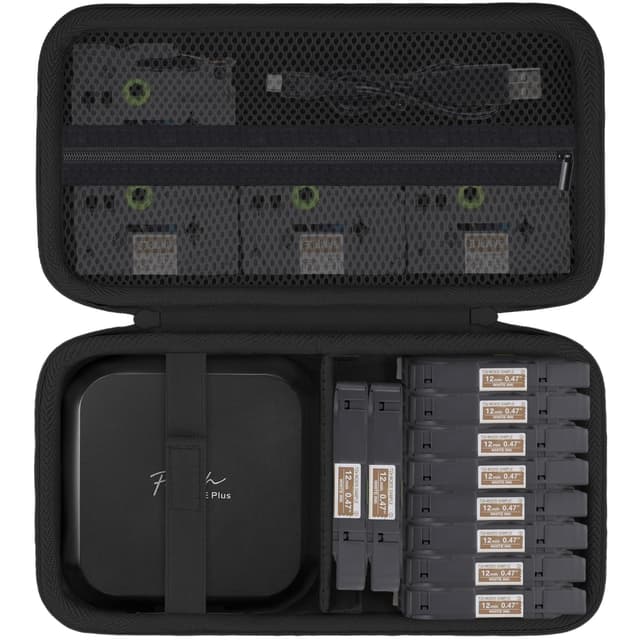 Baval Label Printer Case Compatible with Brother P-Touch Cube Plus PT-P710BT Bluetooth Label Maker(Black Case)