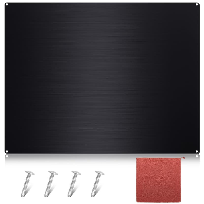 Yaocom Stainless Steel Backsplash Range Hood Stove Backsplash Back Stainless Steel Sheet for Kitchen Wall Splatter Metal Wall Panels with Screws and Hanging Towel(Black,24×30 Inch)