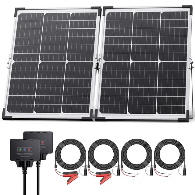 Callsun 40W 12V Solar Trickle Charger, 2PCS 20W 12V/24V Solar Battery Charger for Car Battery with Smart Controller, Waterproof Battery Maintainer for RV Battery Boat Dump Trailer