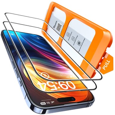 TOCOL for iPhone 15 Pro Screen Protector, [9H Hardness] [Military Grade Shatterproof] HD Tempered Glass for iPhone 15 Pro Full Coverage Screen Protector, Easy Installation, 2 Pack