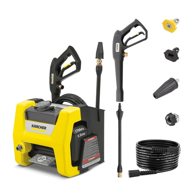 Kärcher Pressure Washer K1700 Cube, CETA Certified, 3 Spray Nozzles, Detergent Tank, for Cars, Driveways, Siding, Patios, 1.2 GPM