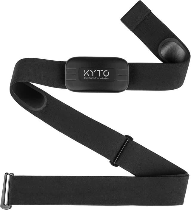 KYTO Heart Rate Monitor Chest Strap - ANT+ & Dual Bluetooth 4.0 HR Sensor | IP67 Water-Resistant, Compatible with Peloton, Zwift, Garmin, Strava | High-Precision Tracking for HIIT, Cycling, Running
