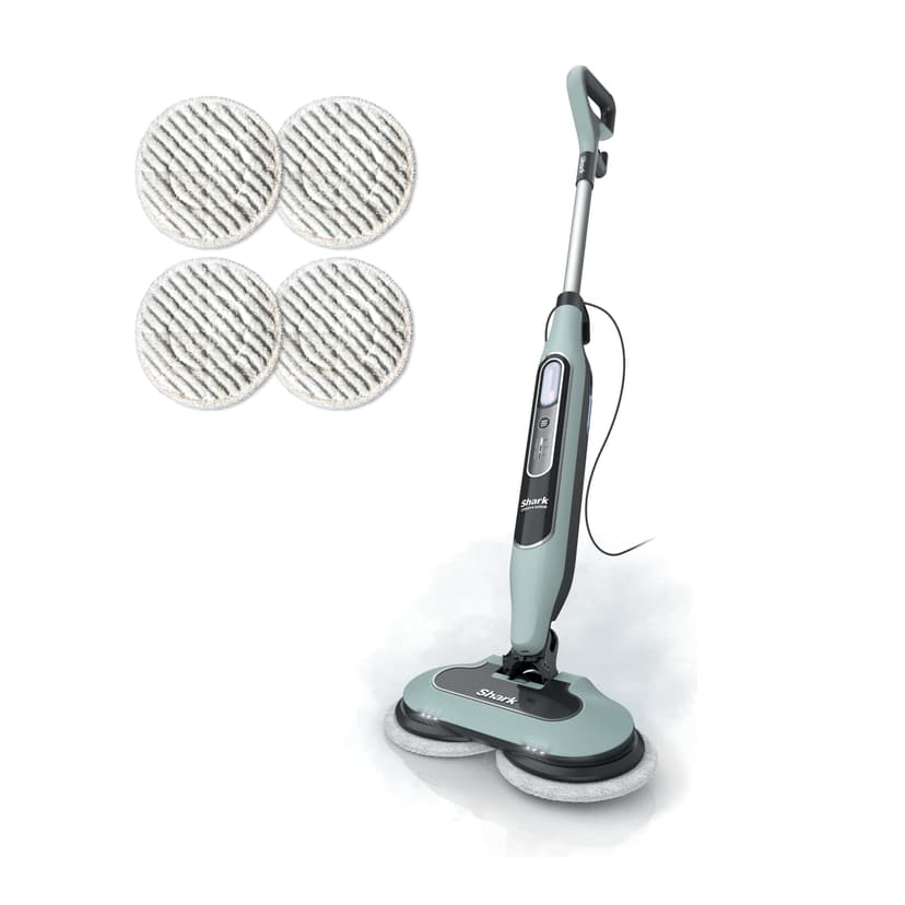 Shark Steam & Scrub Steam Mop, All-in-One Scrubbing and Sanitizing Hard Floor Cleaner, LED Headlights, 4 Dirt Grip Soft Scrub Pads Included, XL Water Tank, Swivel Steering, Hawaiian Grey, S8001