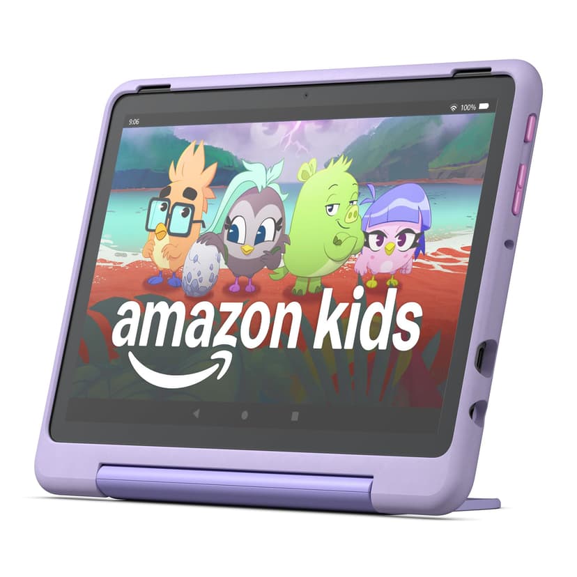 Amazon Fire HD 10 Kids Pro tablet, ages 6-12. Bright 10.1" HD screen, includes ad-free content, robust parental controls, 13-hr battery and slim case for older kids, 32 GB, Happy Day