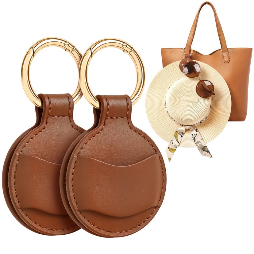 Niveaya Upgraded Magnetic Hat Clip for Hanging Sunglasses, 2-Pack Stylish Hat Clip for Travel Bag Luggage Backpack, Strong Magnet Hat Holder, Hands-Free, Beach Cruise Vacation Essentials, Brown+Brown