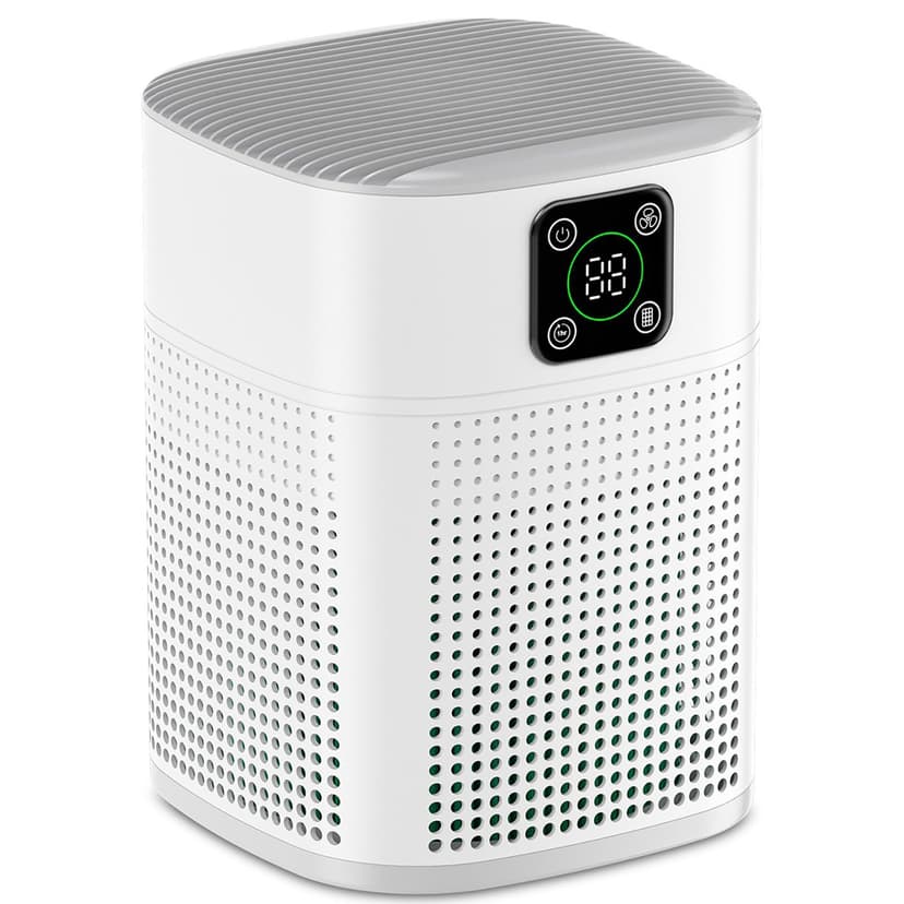 Air Purifiers for Bedroom, Honeyuan H13 HEPA Air Purifier for Home Large Room 1095 sqft, Air purifiers with 360°Air Intake, 3 Fan Speeds, 3-Stage Filtration, White