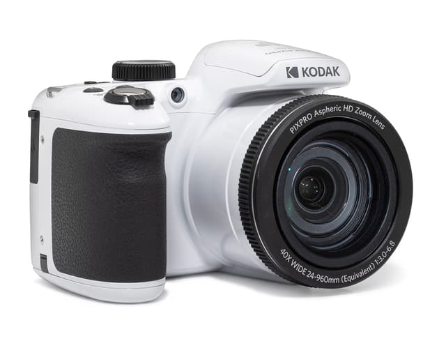 Kodak PIXPRO AZ405-WH 20MP Digital Camera 40X Optical Zoom 24mm Wide Angle Lens Optical Image Stabilization 1080P Full HD Video 3" LCD Vlogging Camera (White), Full Frame