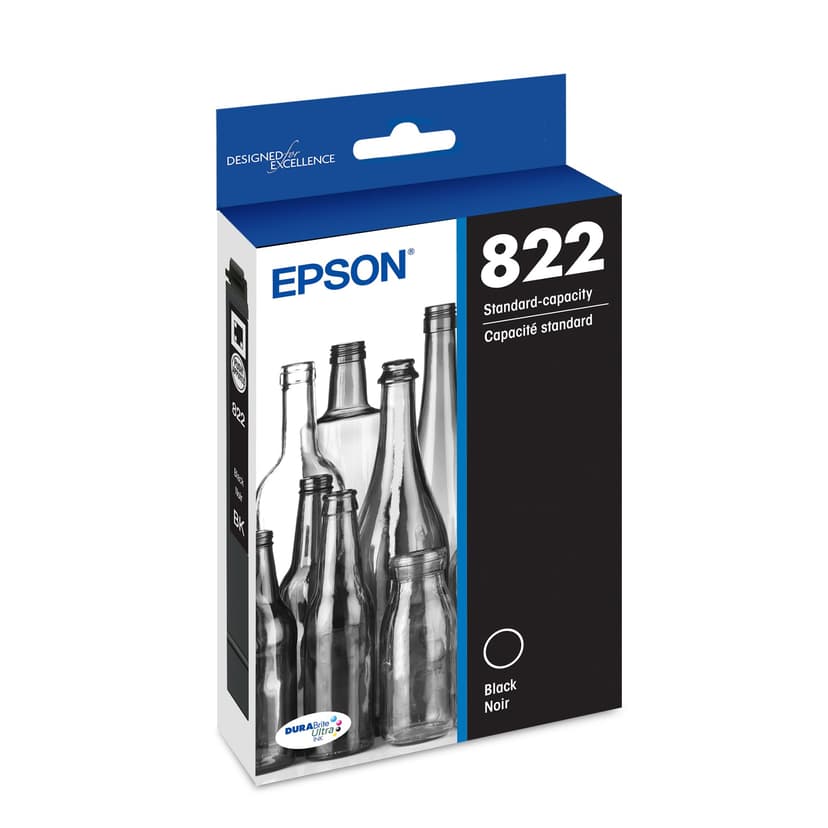 EPSON 822 DURABrite Ultra Ink Standard Capacity Black Cartridge (T822120-S) Works with WorkForce Pro WF-3820,3823, 4820, 4830, 4833, 4834