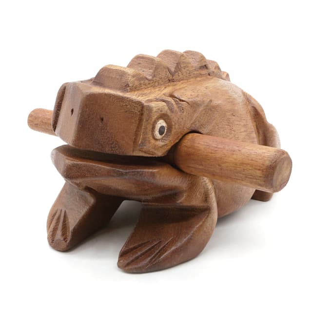 BSIRI 5" Wooden Frog Rasp - Musical instruments of Africa Frog Rasp Super Guiro Percussion Frog Wood Block Instrument of Frog Noise Maker Cool Music Gifts Ideas Fun Instruments for Adults and Kids