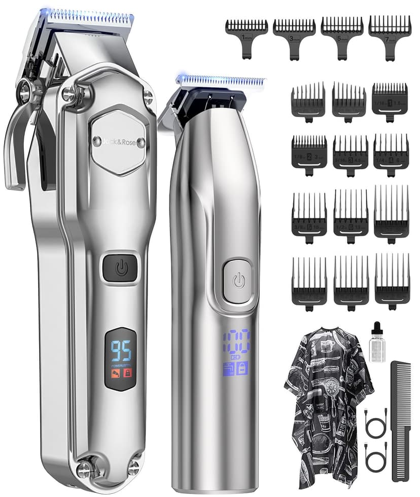 Jack & Rose Clippers and Trimmers Set, Cordless Hair Clippers for Men, Barber Clippers Set