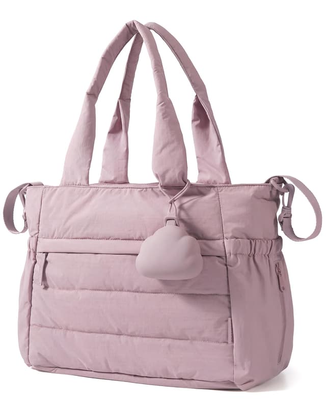 BAGSMART Diaper Bag Tote, Mommy Bag for Hospital, Puffy Maternity Travel Tote with Changing Pad & Pacifier Case, Pregnancy Hospital Bag Essentials