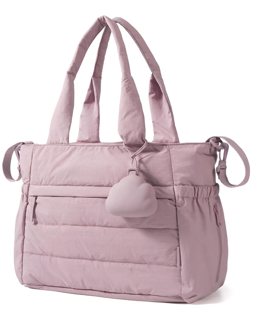 BAGSMART Diaper Bag Tote, Mommy Bag for Hospital, Puffy Maternity Travel Tote with Changing Pad & Pacifier Case, Pregnancy Hospital Bag Essentials