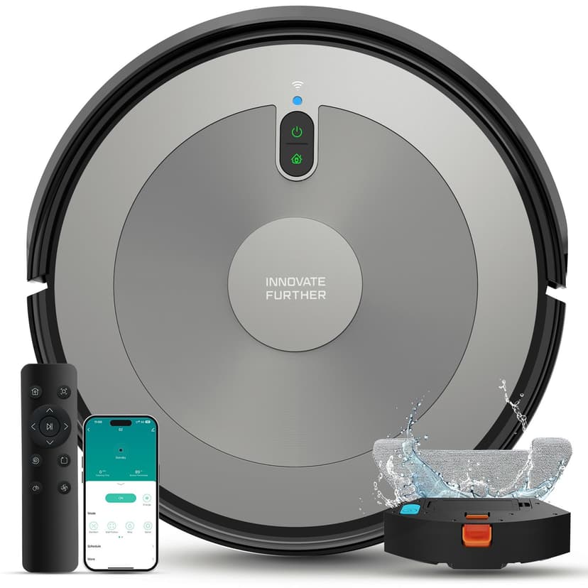 AZQQ Robot Vacuum and Mop Combo,3 in 1 Robotic Vacuum Cleaner with 5000Pa Suction,Brushless Motor, Tangle Free, Auto Charging, Schedule, App/Remote Control, Ideal for Hard Floor, Carpet, Pet Hair