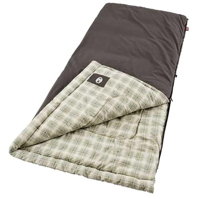 Coleman Heritage Big & Tall 10°F Flannel Sleeping Bag, XL Sleeping Bag Fits Adults up to 6ft 7in Tall, Machine Washable, Great for Camping, Hunting, Guests, & More