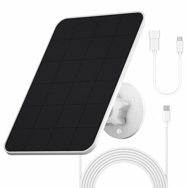 Solar Panel for eufy Camera,Security Camera,5V 4W Solar Panel for eufyCam 2/2 Pro,2C/2C Pro,E,soloCam E20/E40 Spotlight,IP65 Waterproof USB-C Solar Panel Charger for eufy with Micro USB & Rubber Plug