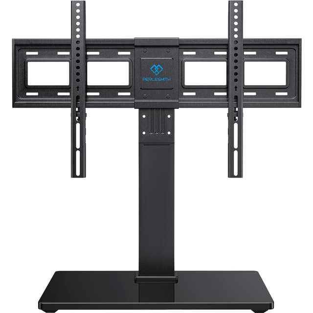 PERLESMITH Universal Swivel TV Stand Legs for 37-65 75 inch LCD LED TVs, Height Adjustable Table Top Mount with Tempered Glass Base, VESA 600x400mm, Television TV Stands Holds up to 99lbs, PSTVS13