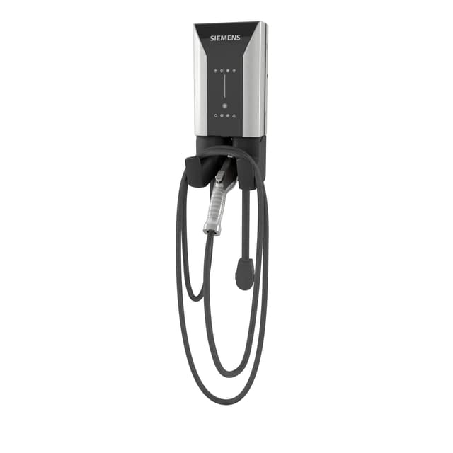 Siemens 8EM13124CF180FA3 VersiCharge AC Series 40A 208/240V Smart Connected EV Charger Indoor/Outdoor with 20 ft. Cable NEMA 6-50 Plug, Silver/Black