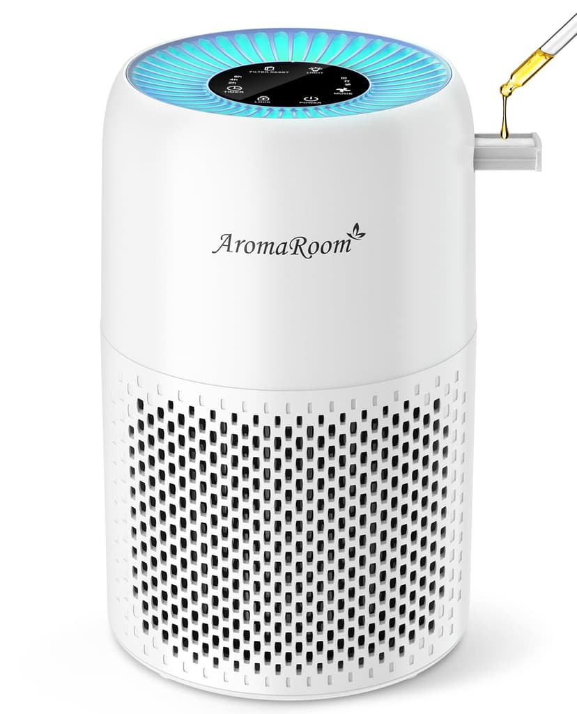 AromaRoom Air Purifiers for Bedroom with True HEPA13 Filters 3-in-1, Pet Air Purifier with Aroma Pad for Wildfires Smoke Pollen Dander, 22dB Quiet Air Cleaners for Baby Room Office Dorm