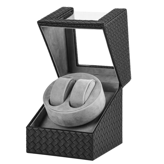 JGV Watch Winder for Automatic Watches, Automatic Deul Watch Winder Box, Premium PU Leather Rotating Watch Case, Watch Rotator with Japanese Quiet Motor, Luxurious Display Case for Automatic Watches