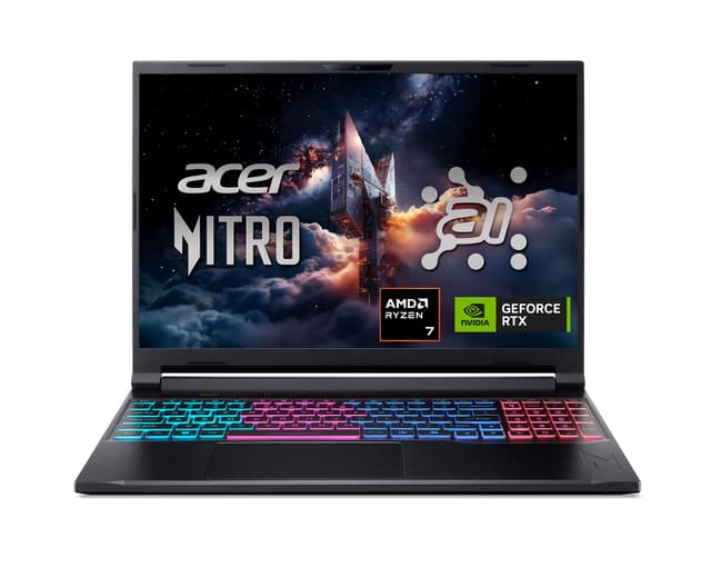 Acer Nitro V 16S AI Gaming Laptop | NVIDIA GeForce RTX 5060 GPU | AMD Ryzen 7 260 Processor | 16" WUXGA IPS 180Hz Display | 32GB DDR5 | 1TB Gen 4 SSD | Wi-Fi 6 | ANV16S-41-R2AJ