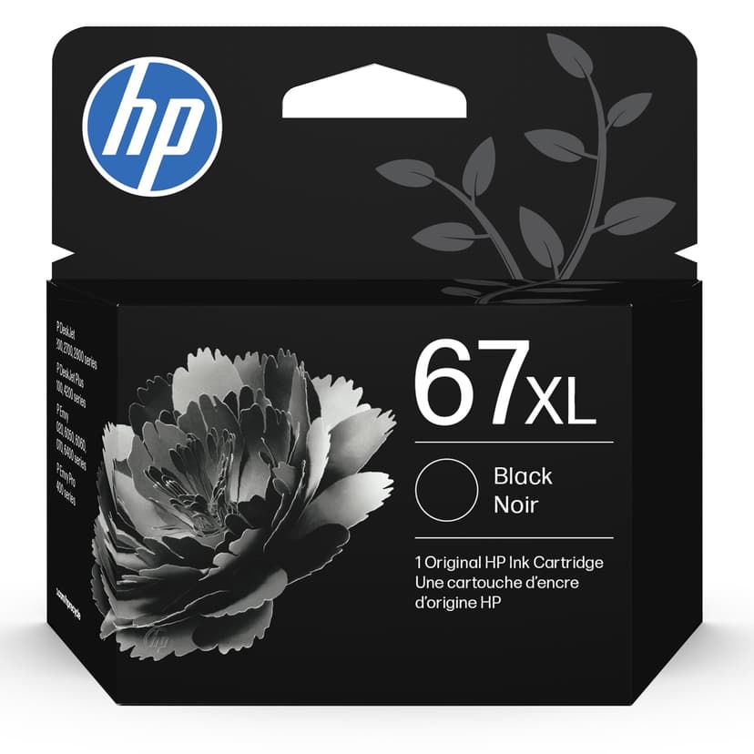 HP 67XL Black High-Yield Ink Cartridge | Works with DeskJet 1255, 2700, 4100, Envy 6000, 6400 Series | Eligible for Instant Ink | 3YM57AN | Packaging May Vary