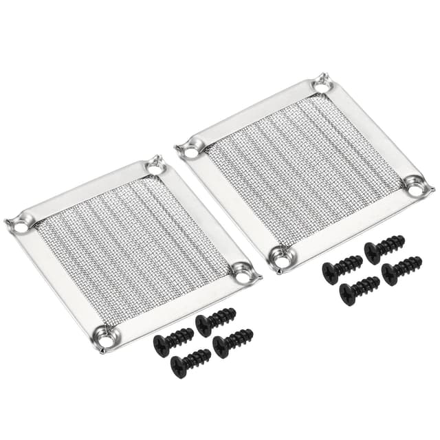 PATIKIL 60mm Fan Filter Grills with Screws, 2 Pack Aluminum Frame Stainless Steel Mesh Dustproof Cover for Computer Case, Silver