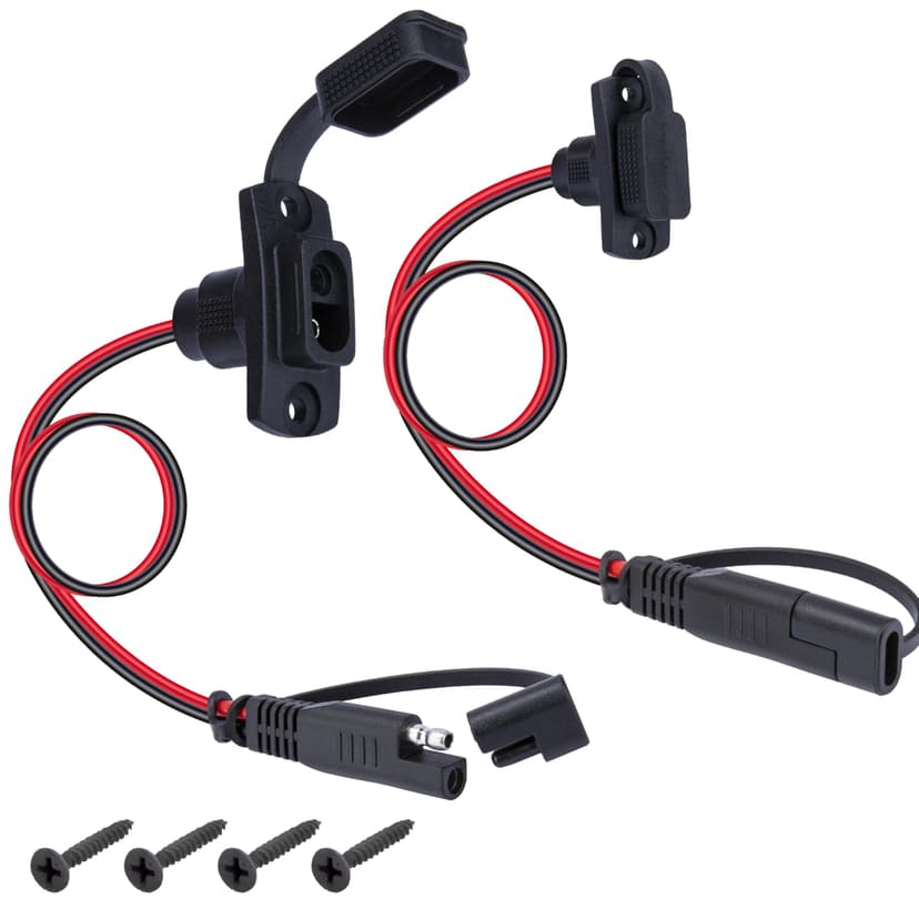 2 PCS SAE Quick Connector Harness, 1FT 12AWG SAE Adapter Male Plug to Female Socket Cable, Waterproof Battery Plug for Solar Panel, Generator, Battery Charger