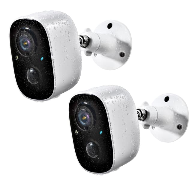 Geekee Security Cameras Wireless Outdoor 2-Way Talk Battery Powered Wi-Fi Cameras for Outside and Indoor 2K Night Vision AI Motion Detection Siren Alarm IP65 Weatherproof 2-Pack
