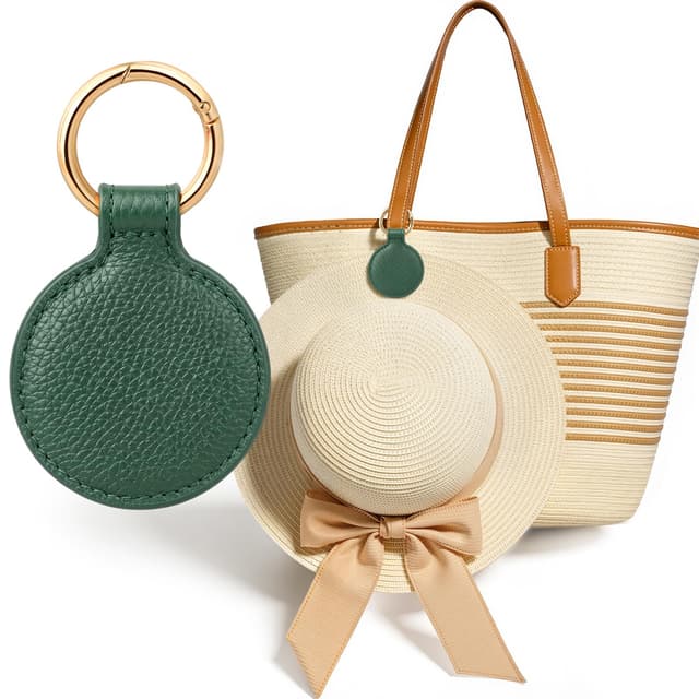 Niveaya Magnetic Hat Clip for Travel on Bag, Strong Magnet Keeps Hat Secure on Purse Luggage Backpack, Travel Essentials Accessory for Beach Cruise Outdoor, Stylish Leather Finish, Rich Green