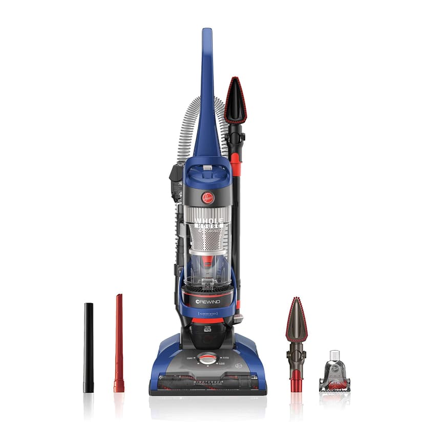 Hoover WindTunnel 2 Whole House Rewind Bagless Vacuum Cleaner, Corded Upright Vac, HEPA Media Filtration, Blocks Allergens and Absorbs Odors, Corded Vacuum Cleaners for Home Use