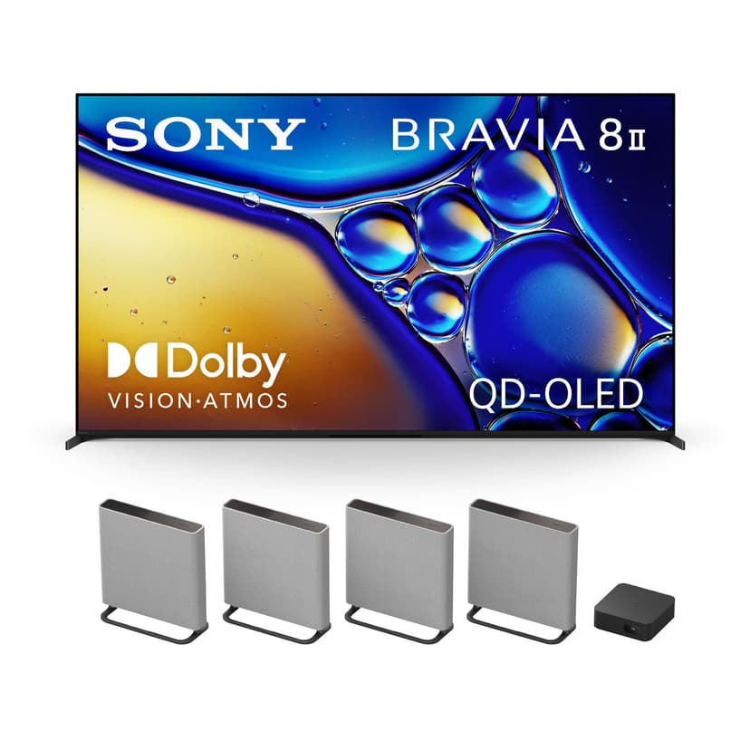 Sony BRAVIA 8 II 55-Inch 4K QD OLED Smart TV (K-55XR80M2) with BRAVIA Theater Quad 16-Speaker Home Theater System (HT-A9M2)