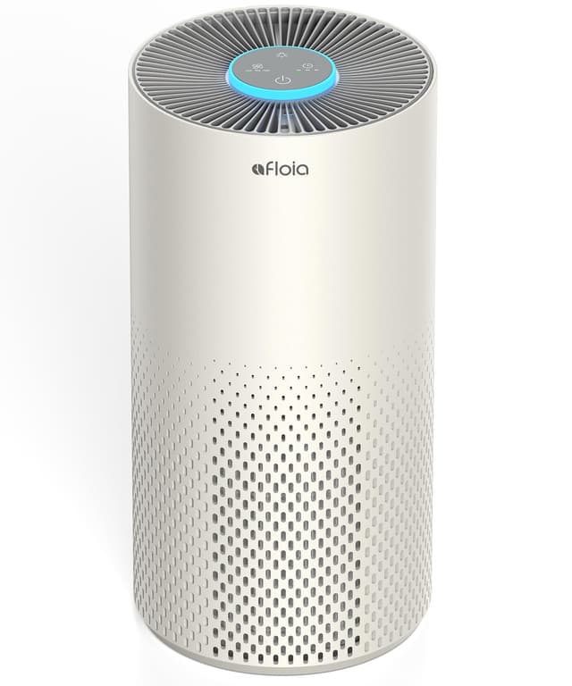 Afloia Air Purifier for Home Bedroom Large Room Up to 1076 Ft², 3-Stage Filter Air Purifiers for Bedroom, Remove Dander Pets Hair Pollen Mold Smoke, 7 Colors Light, Kilo Grey