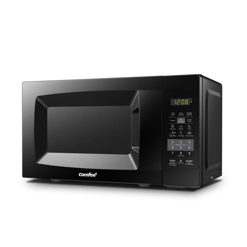 COMFEE' EM720CPL-PMB Countertop Microwave Oven with Sound On/Off, ECO Mode and Easy One-Touch Buttons, 0.7cu.ft, 700W, Black