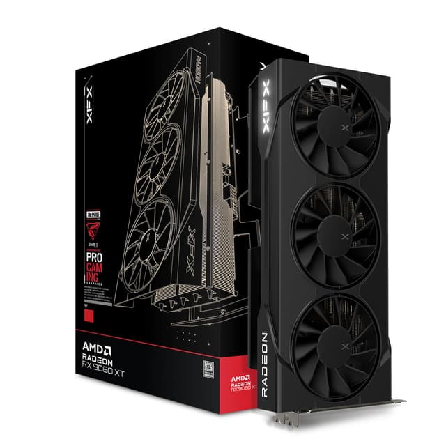XFX Swift AMD Radeon RX 9060 XT OC Triple Fan Gaming Edition with 16GB GDDR6 HDMI 2xDP, AMD RDNA 4 RX 9060XT RX-96TS316BA