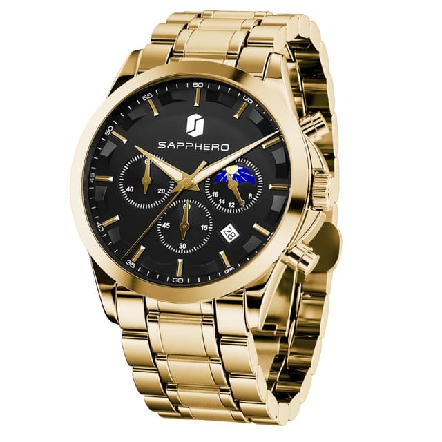 BENYAR Men's Watches Analog Quartz Chronograph Waterproof Stainless Steel Wrist Watches for Men Business Work Casual Sport Mens Dress Watch Unique Elegant Gifts for Men