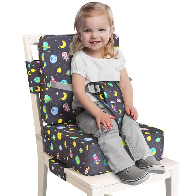 Booster Seat for Dining Table, Toddler Booster Seat for Dining Table with Safety Buckles, Anti-Scratch Easy Cleaning Toddler Seat for Table