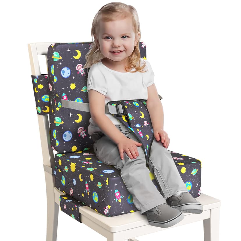 Booster Seat for Dining Table, Toddler Booster Seat for Dining Table with Safety Buckles, Anti-Scratch Easy Cleaning Toddler Seat for Table