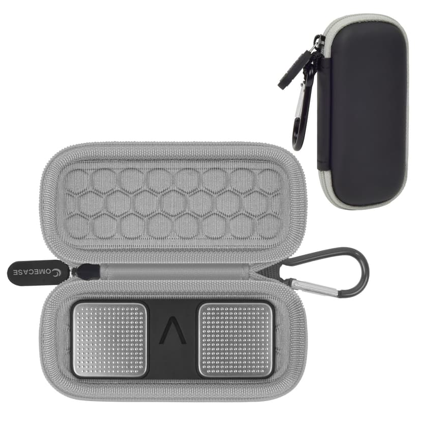 Case Compatible with KardiaMobile 6-Lead/for 1-Lead/for KardiaMobile 6L Max Personal EKG Monitor, Heart Rate Moitor Storage Holder -Black+Grey Zipper