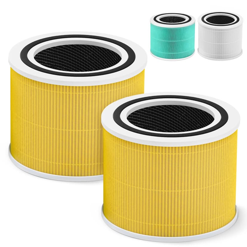 Core 300 Pet Care Replacement Filter for LEVOIT Core 300 Core300-P Core 300s VortexAir Air Purifier, 3-in-1 HEPA and Activated Carbon, Core 300-RF-PA, 2 Pack, Yellow
