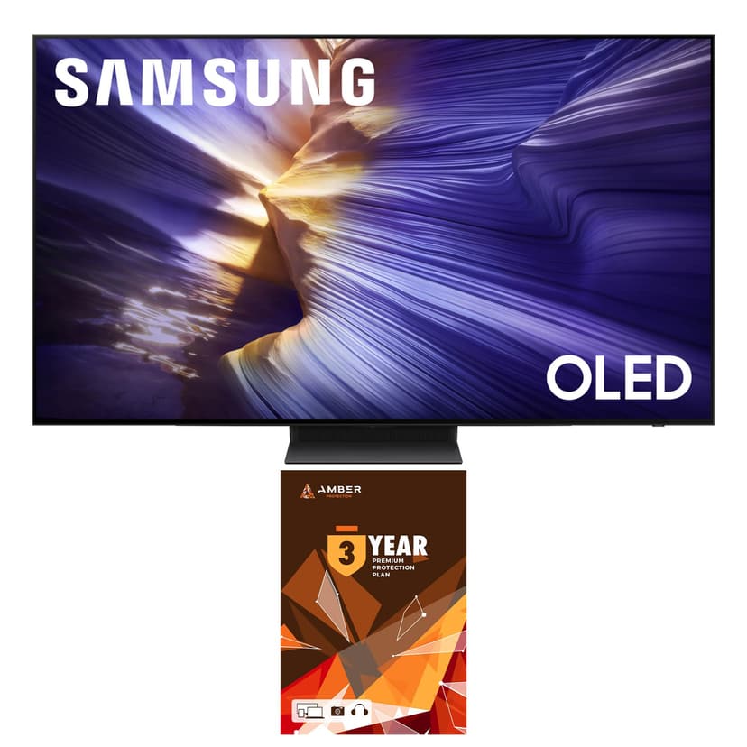 Samsung QN55S90FAFXZA 55 Inch 4K OLED Smart TV (2025) with Dolby Atmos and 3 Year Amber Protection Plan