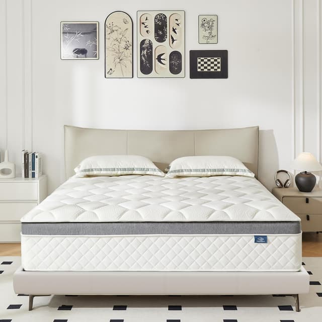 Happiland Queen Mattress, 10 Inch Hybrid Memory Foam Queen Size Mattress in a Box, with Upgrade Individually Pocket Springs, Pressure Relief, Breathable Comfort and Durable, CertiPUR-US, Medium Firm