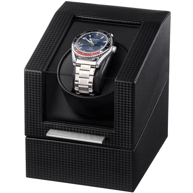ProCase Watch Winder for Automatic Watches, Single Automatic Watch Winder Rotator Shaker Box with Quiet Motor and Flexible Pillow, Rotating Watches Case Gifts for Men Women -1 Slot